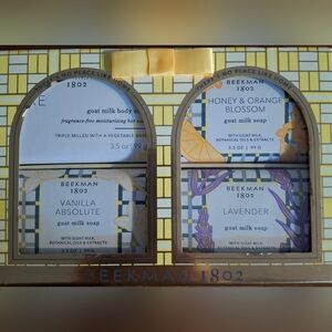 BEEKMAN 1802 GOAT MILK 4 PIECE BODY SOAP 3.5OZ ASSORTED VARIETY BAR SET NIB